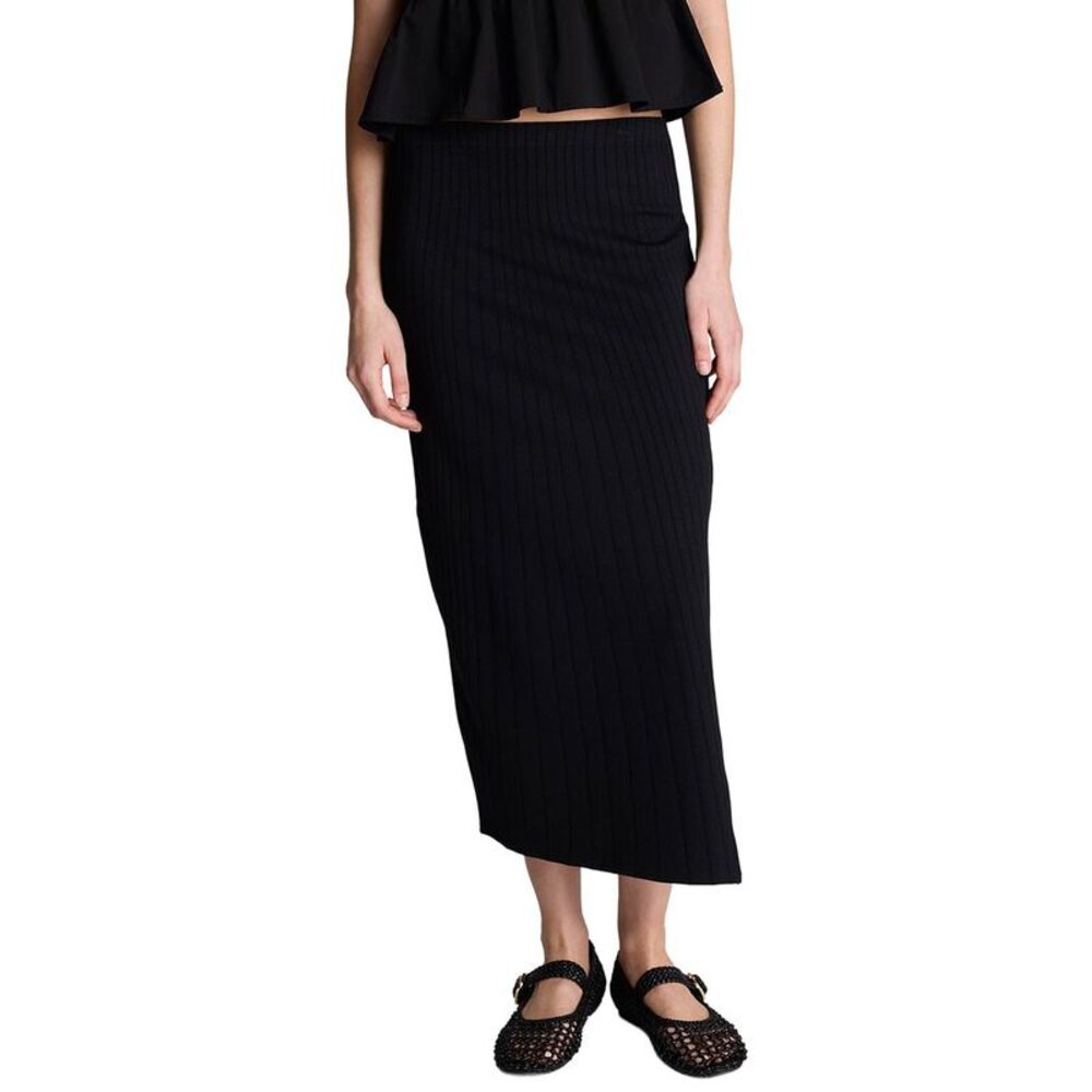 Kenneth Cole Womens  Pull-On Side Slit Midi Skirt